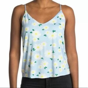 Abound Double V Daisy Print Spaghetti Strap Cami Top Size XS